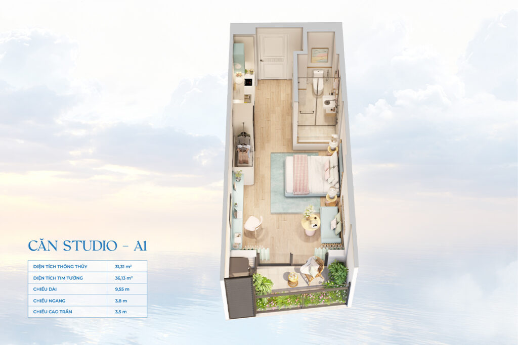 Mặt bằng Căn Studio – A1