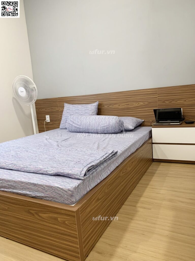 Lavita Charm – Lam gỗ óc chó và sofa xanh ngọc