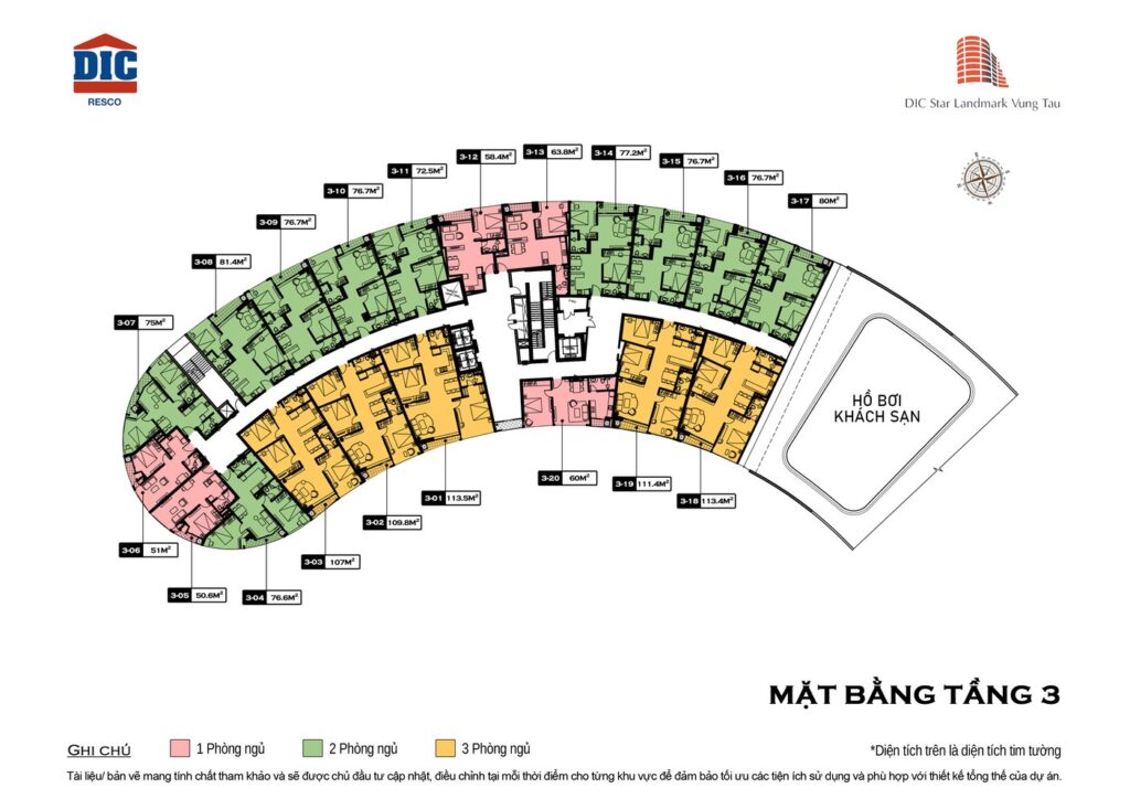 Mặt bằng Tầng 3 – DIC Star Landmark