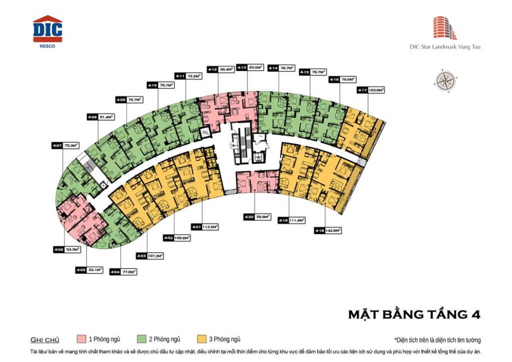 Mặt bằng Tầng 4 – DIC Star Landmark